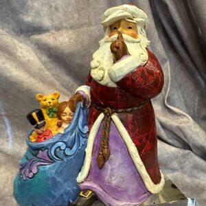 Jim Shore  silent night  Decor Santa Claus Figurine in Red and Blue‎ Christmas